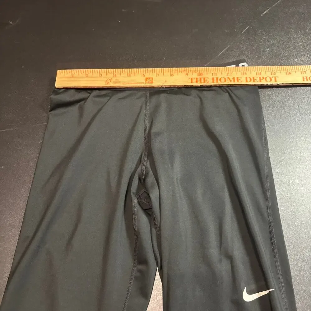 Nike Pro Dri-FIT Black Compression Cropped Leggings Women's L Athletic